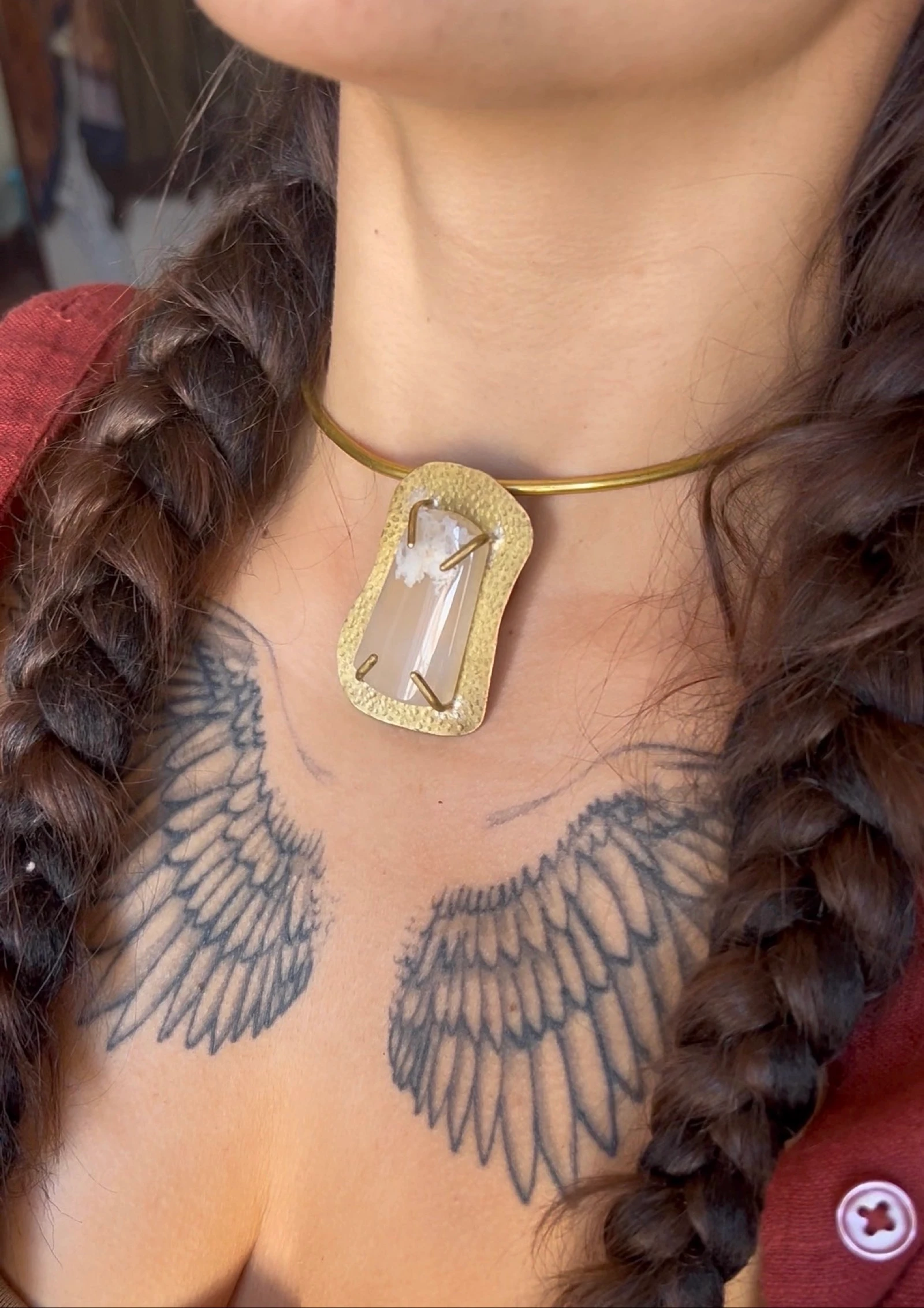 Ketting / Choker Agaat Bloem van Sakura – photo 2